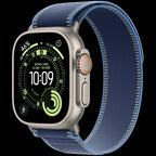 Apple Watch Ultra 3 GPS + Cellular 49mm Natural Titanium Case with Blue/Bright Blue Trail Loop - M/L,Model A3281
