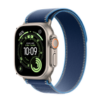 Apple Watch Ultra 3 GPS + Cellular 49mm Natural Titanium Case with Blue/Bright Blue Trail Loop - S/M,Model A3281