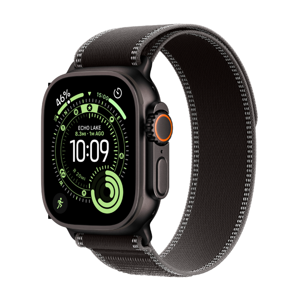 Apple Watch Ultra 3 GPS + Cellular 49mm Black Titanium Case with Black/Charcoal Trail Loop - S/M,Model A3281