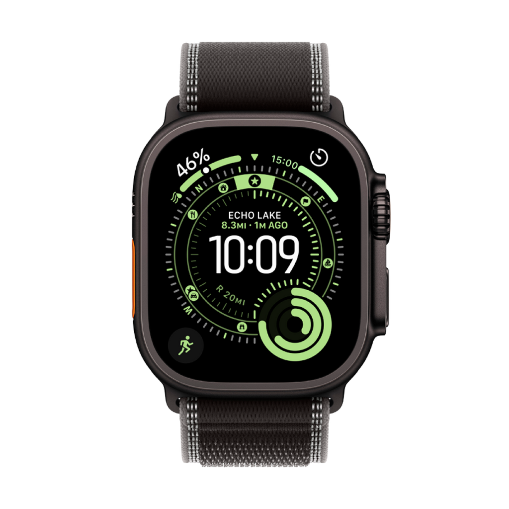 Apple Watch Ultra 3 GPS + Cellular 49mm Black Titanium Case with Black/Charcoal Trail Loop - S/M,Model A3281