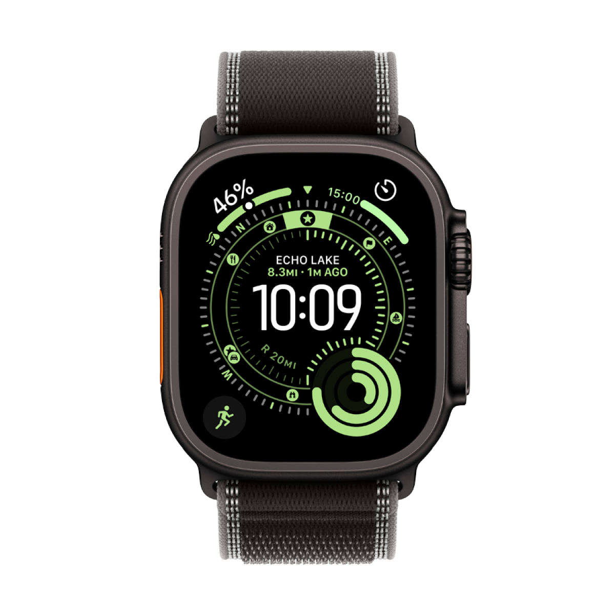 Apple Watch Ultra 3 GPS + Cellular 49mm Black Titanium Case with Black/Charcoal Trail Loop - S/M,Model A3281