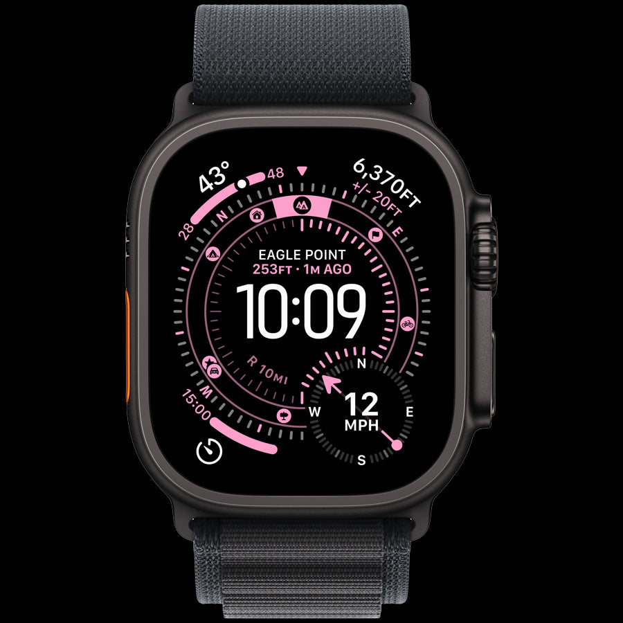 Apple Watch Ultra 3 GPS + Cellular 49mm Black Titanium Case with Black Alpine Loop - Small,Model A3281