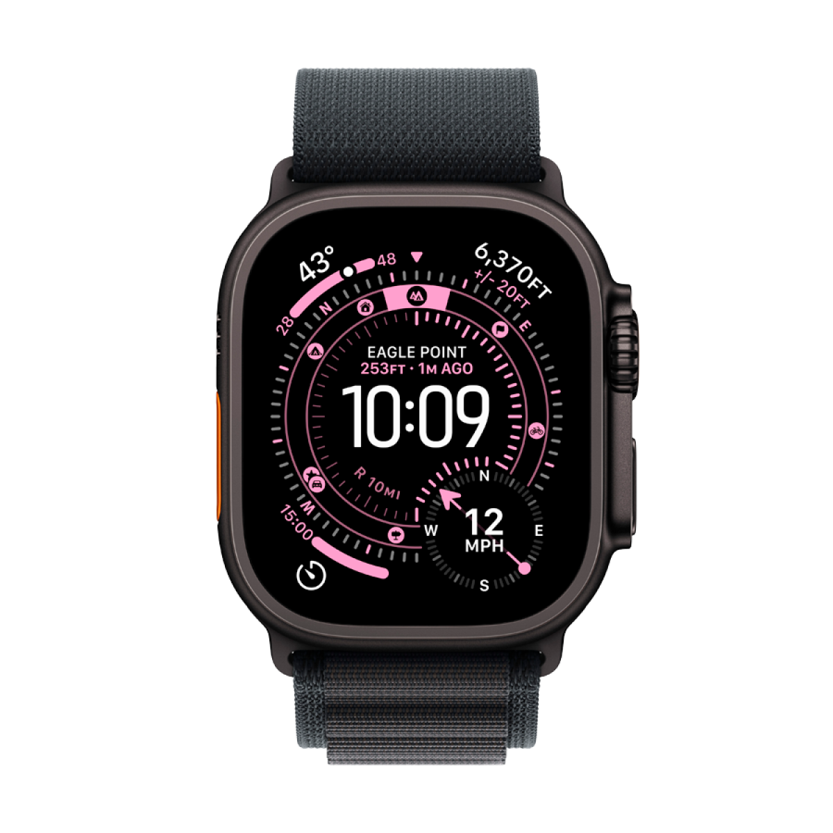 Apple Watch Ultra 3 GPS + Cellular 49mm Black Titanium Case with Black Alpine Loop - Medium,Model A3281