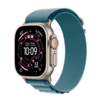 Apple Watch Ultra 3 GPS + Cellular 49mm Natural Titanium Case with Light Blue Alpine Loop - Small,Model A3281