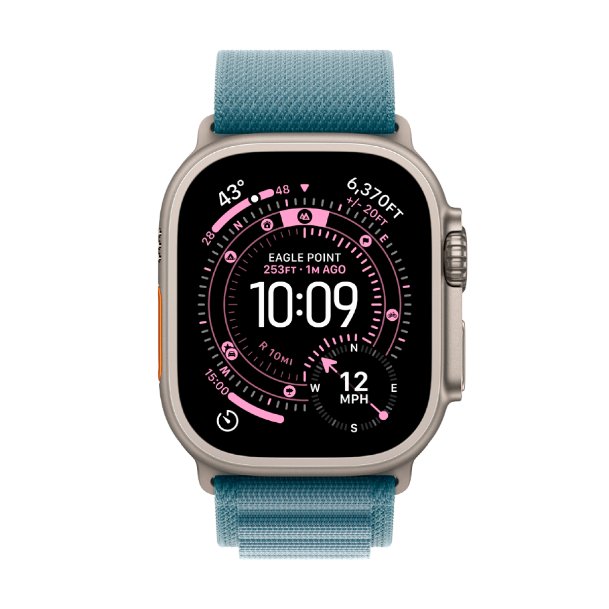 Apple Watch Ultra 3 GPS + Cellular 49mm Natural Titanium Case with Light Blue Alpine Loop - Medium,Model A3281