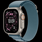 Apple Watch Ultra 3 GPS + Cellular 49mm Natural Titanium Case with Light Blue Alpine Loop - Medium,Model A3281
