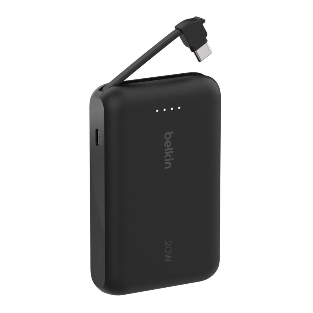 Belkin BoostCharge 10 000 mAh Power Bank with USB-C Integrated Cable & USB-C Port - Black
