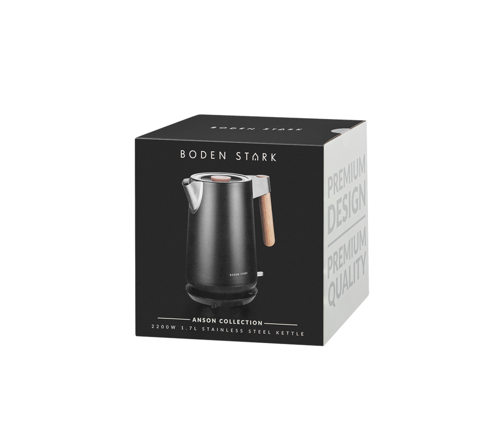 Boden Stark Anson Collection 1.7l 2000w Stainless Steel Kettle - Black