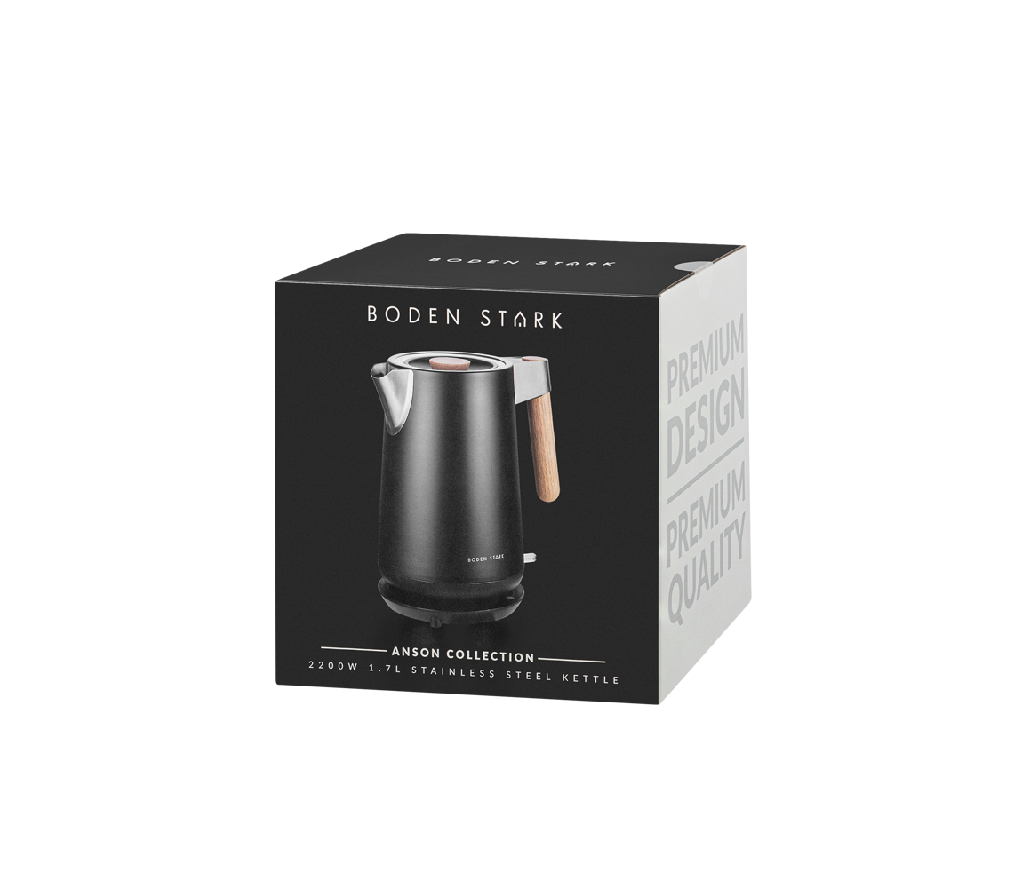Boden Stark Anson Collection 1.7l 2000w Stainless Steel Kettle - Black