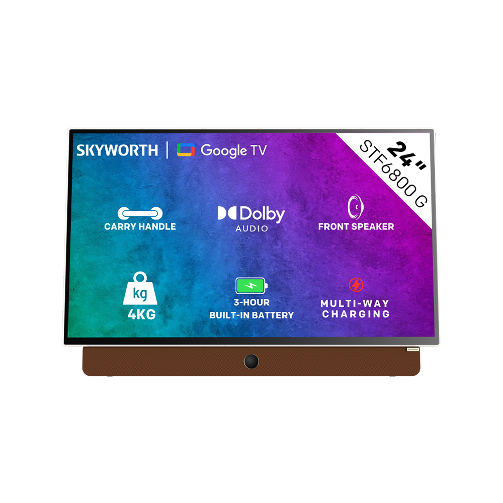 Skyworth 24 inch FHD Orange Portable Google TV