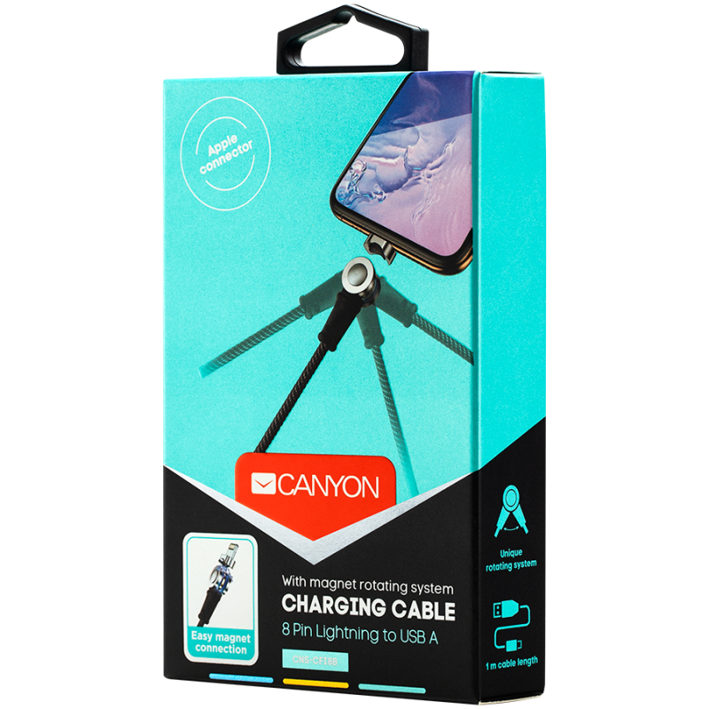 CANYON cable CFI-8 A-L Magnetic 10W 1m Black - Image 4