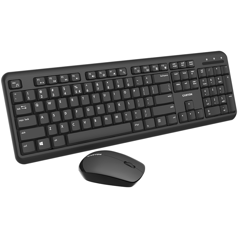 CANYON SET-W20 UK/US Keyboard+Mouse Velvet Wireless Black - Image 2