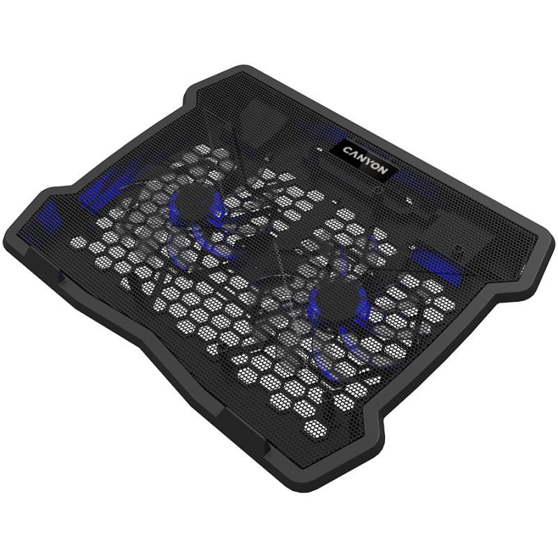 CANYON NS03, Cooling stand dual-fan with 2x2.0 USB hub, support up to 10”-15.6” laptop, ABS plastic and iron, Fans dimension:125*125*15mm(2pcs), DC 5V, fan speed: 800-1000RPM, size:340*265*30mm, 435g - Image 3