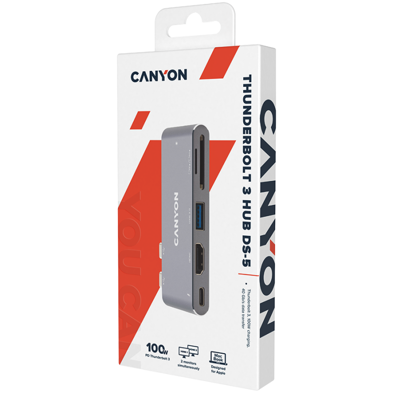 CANYON hub DS-5 7in1 Thunderbolt 3 Space Grey - Image 5