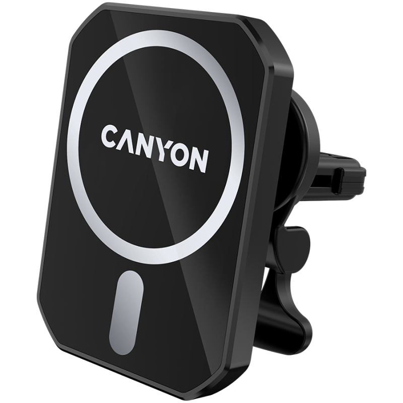 CANYON CH-15, Magnetic car holder and wireless charger, C-15-01, 15W，Input: USB-C: 5V/2A, 9V/3A;Output: 5W, 7.5W, 10W, 15W;83*60*8.15mm,0.147kg,black - Image 2