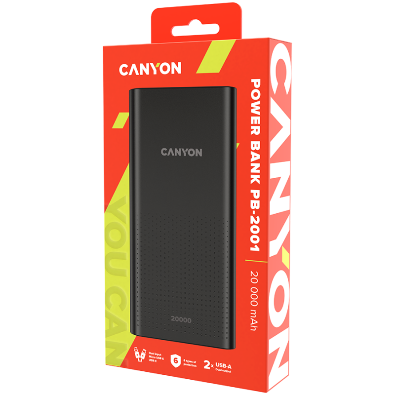 CANYON power bank PB-2001 20000 mAh Black - Image 3