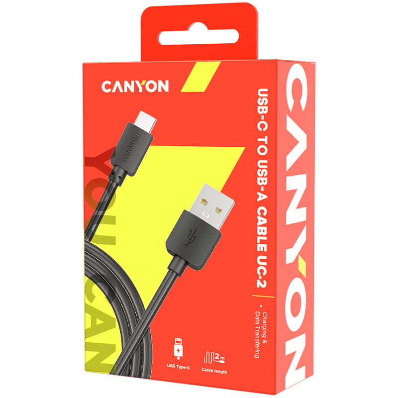 CANYON cable UC-2 USB-C 5W 2m Black - Image 3