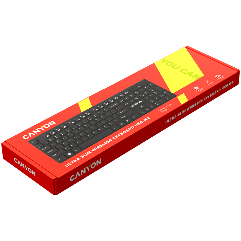 CANYON keyboard HKB-W2 EN Ultra Slim Multimedia Wireless Black - Image 2
