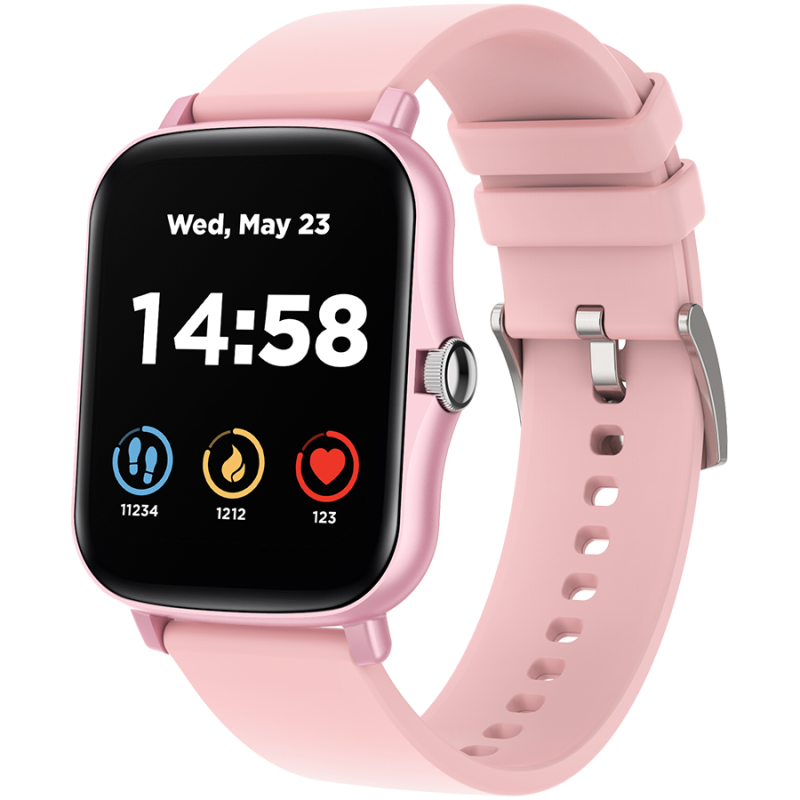 CANYON Wildberry SW-79, Smart watch, 1.69inches TFT full touch screen, Zinic+plastic body, IP67 waterproof, multi-sport mode, compatibility with iOS and android, Pink body with Pink silicon belt, Host: 44.4*36*9.2mm, Strap: 230x20mm, 47g - Image 2