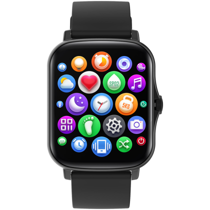 CANYON Wildberry SW-79, Smart watch, 1.69inches TFT full touch screen, Zinic+plastic body, IP67 waterproof, multi-sport mode, compatibility with iOS and android, black body with black silicon belt, Host: 44.4*36*9.2mm, Strap: 230x20mm, 47g