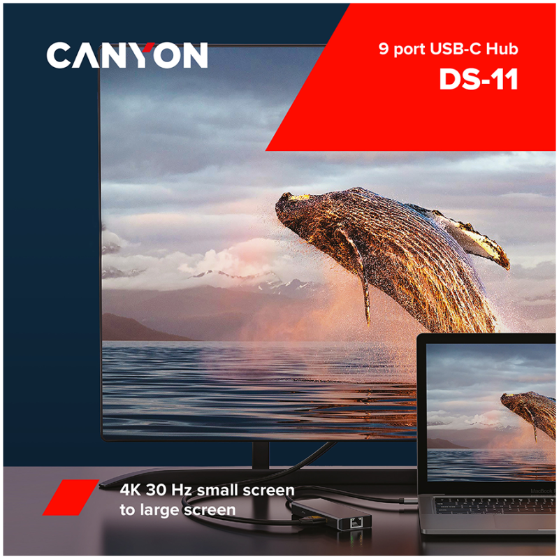 CANYON hub DS-11 9in1 USB-C Space Grey - Image 3