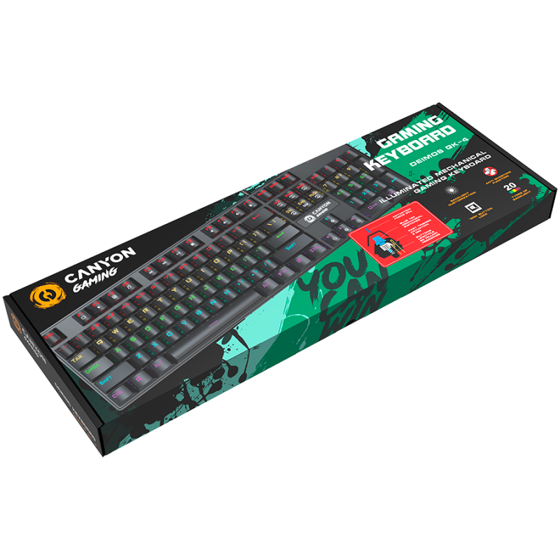 CANYON keyboard Deimos GK-4 Rainbow US Wired Black - Image 3