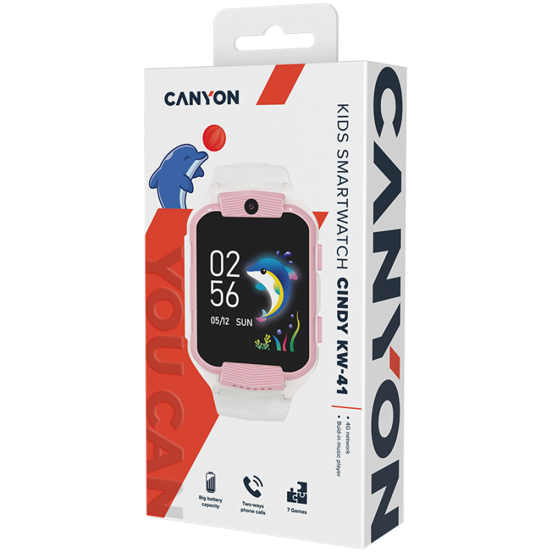 CANYON kids watch Cindy KW-41 4G Camera Music White Pink - Image 8