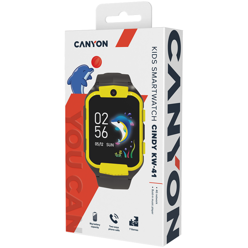 CANYON kids watch Cindy KW-41 4G Camera Music Yellow Black - Image 8