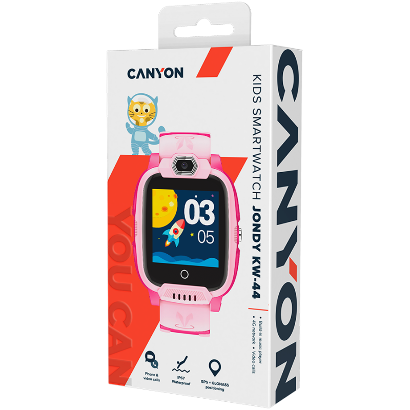 CANYON kids watch Jondy KW-44 4G Camera GPS Music Pink - Image 4
