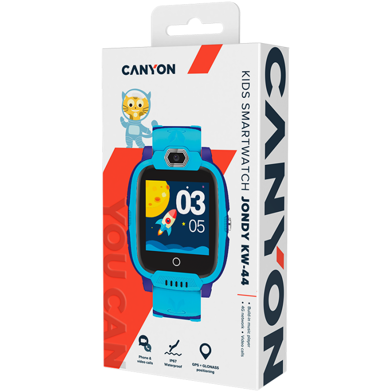 CANYON kids watch Jondy KW-44 4G Camera GPS Music Blue - Image 4