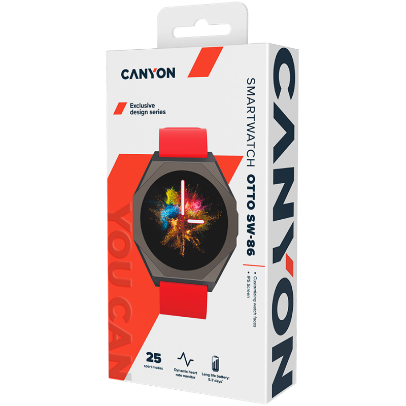 CANYON smart watch Otto SW-86 Red - Image 7