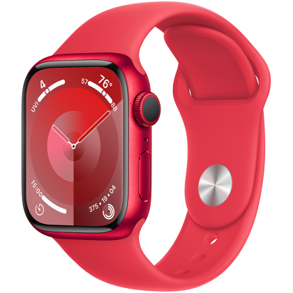 Apple Watch Series 9 GPS 41mm (PRODUCT)RED Aluminium Case with (PRODUCT)RED Sport Band - S/M,Model A2978
