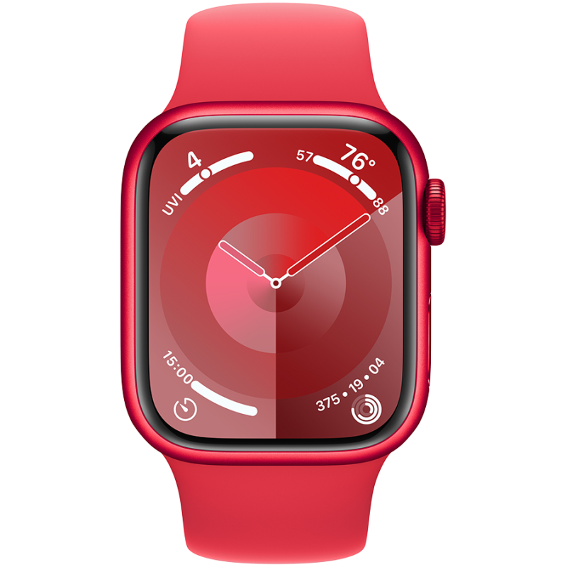 Apple Watch Series 9 GPS 41mm (PRODUCT)RED Aluminium Case with (PRODUCT)RED Sport Band - S/M,Model A2978 - Image 2