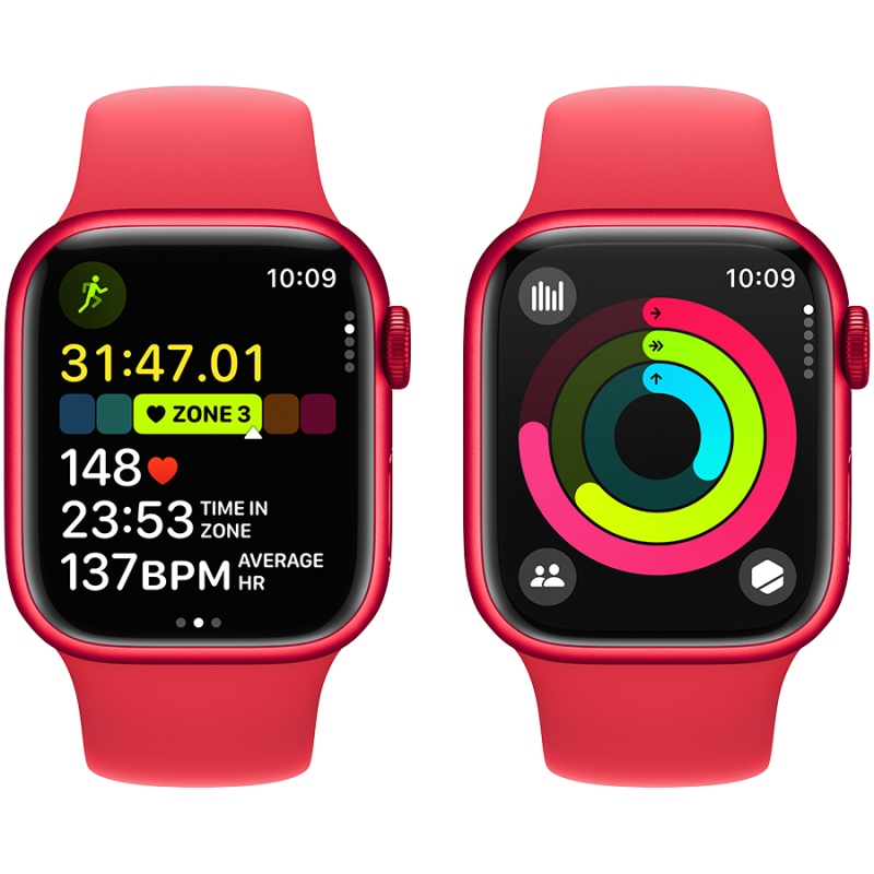 Apple Watch Series 9 GPS 41mm (PRODUCT)RED Aluminium Case with (PRODUCT)RED Sport Band - S/M,Model A2978 - Image 8