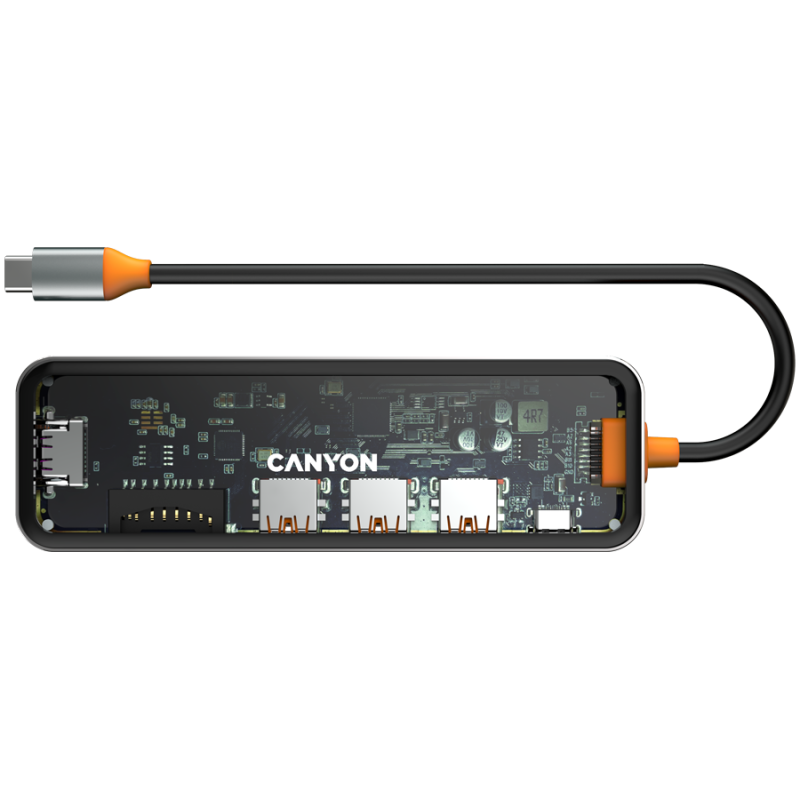 CANYON hub DS-13 7in1 4k USB-C Transparent Space Grey - Image 5