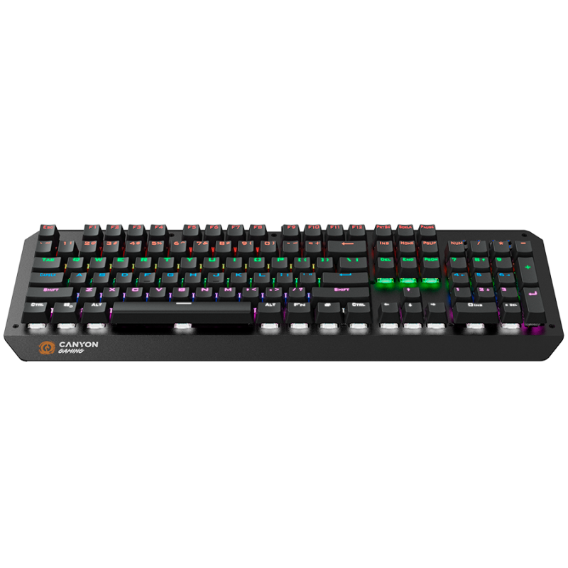 CANYON Hazard GK-6, Wired multimedia gaming keyboard with lighting effect, 108pcs rainbow LED, Numbers 104keys, EN double injection layout, cable length 1.8M, 450.5*163.7*42mm, 0.90kg, color black - Image 2