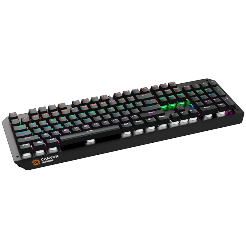 CANYON Hazard GK-6, Wired multimedia gaming keyboard with lighting effect, 108pcs rainbow LED, Numbers 104keys, EN double injection layout, cable length 1.8M, 450.5*163.7*42mm, 0.90kg, color black - Image 3