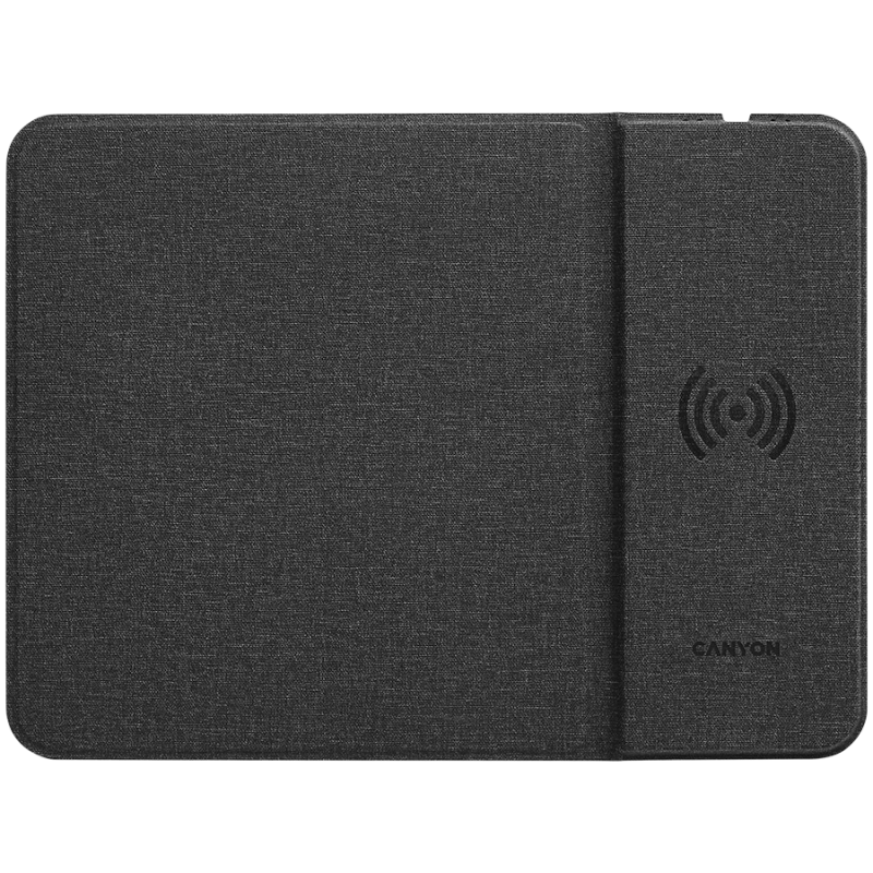 CANYON MP-W5, Mouse Mat with wireless charger, Input 5V/2A,9V2A Output 5W/7.5W/10W, 324*244*6mm, USB Type C cable length 1m, Black, 220g