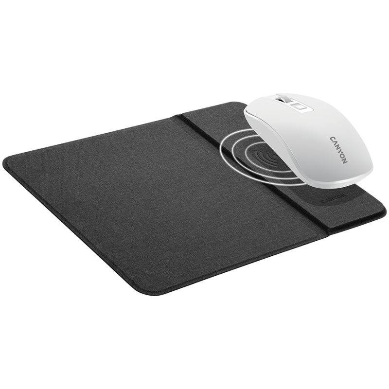 CANYON MP-W5, Mouse Mat with wireless charger, Input 5V/2A,9V2A Output 5W/7.5W/10W, 324*244*6mm, USB Type C cable length 1m, Black, 220g - Image 3