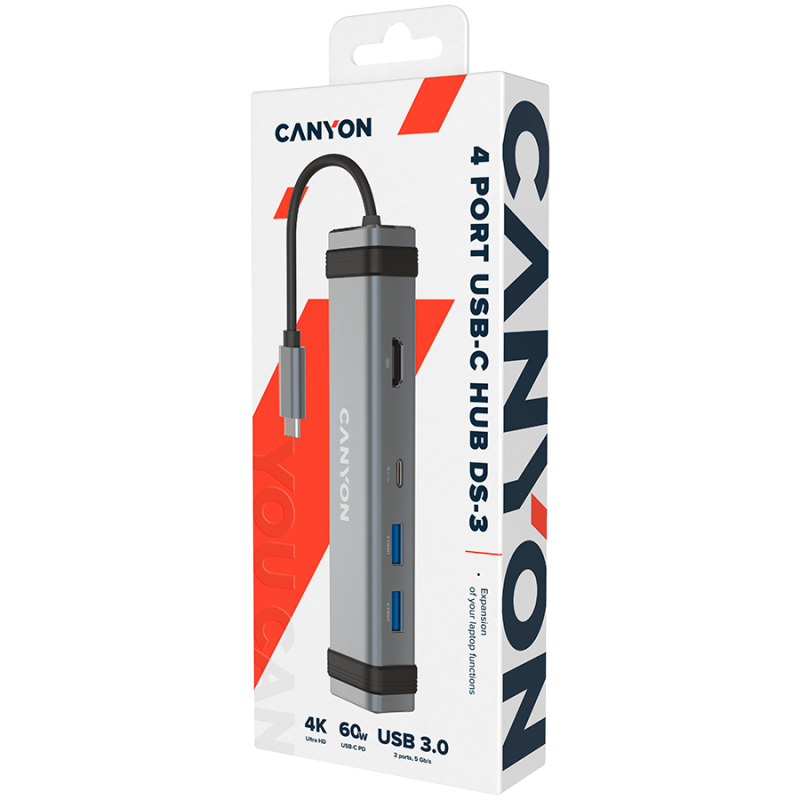 CANYON hub DS-3 4in1 USB-C Space Grey - Image 4
