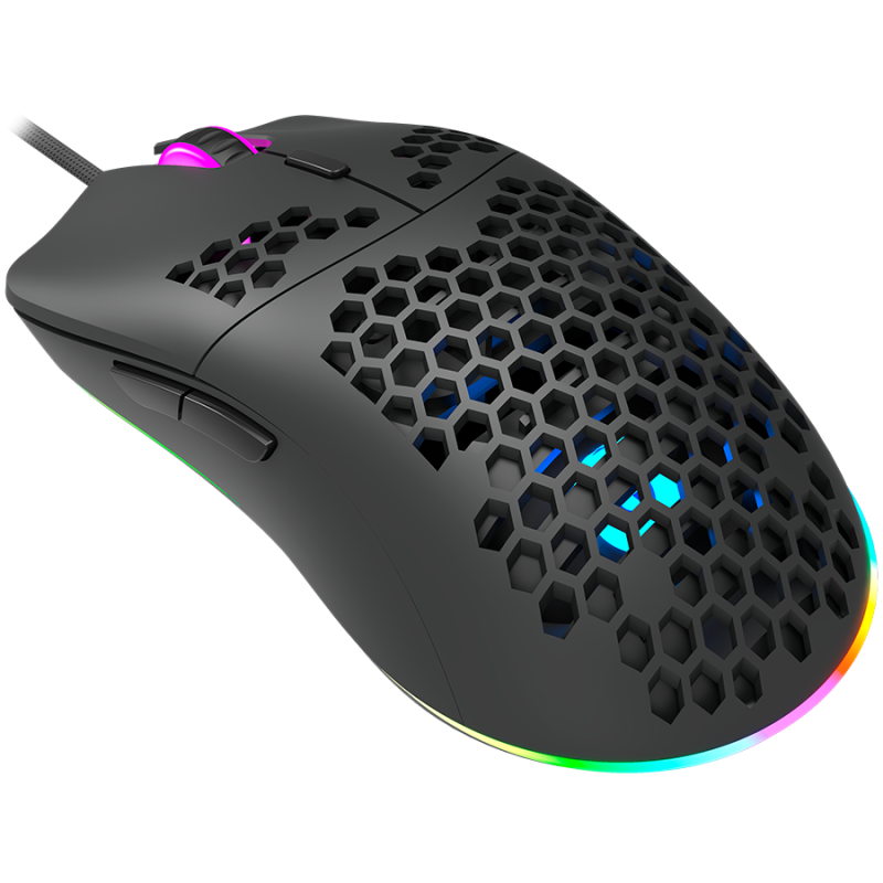 CANYON Puncher GM-11, Gaming Mouse with 7 programmable buttons, Pixart 3519 optical sensor, 4 levels of DPI and up to 4200, 5 million times key life, 1.65m Ultraweave cable, UPE feet and colorful RGB lights, Black, size:128.5x67x37.5mm, 105g - Image 2