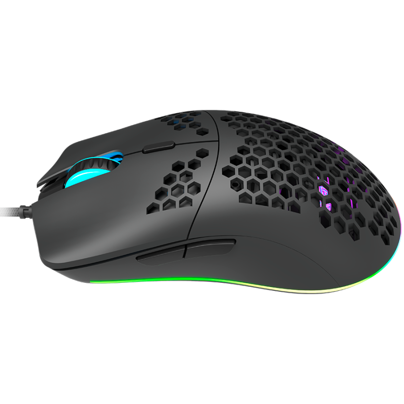 CANYON Puncher GM-11, Gaming Mouse with 7 programmable buttons, Pixart 3519 optical sensor, 4 levels of DPI and up to 4200, 5 million times key life, 1.65m Ultraweave cable, UPE feet and colorful RGB lights, Black, size:128.5x67x37.5mm, 105g - Image 3