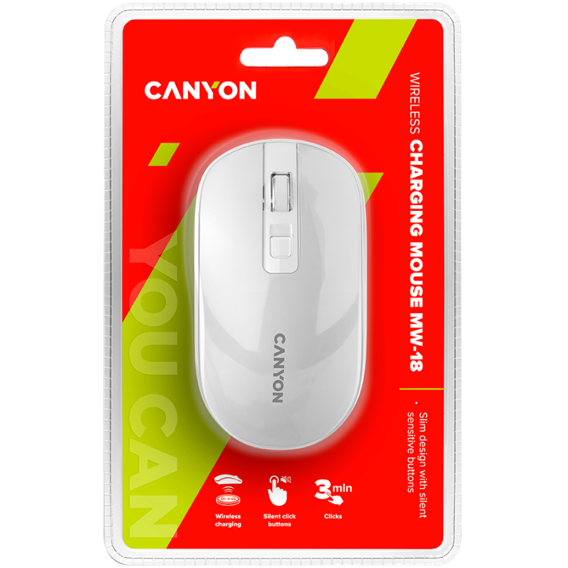 CANYON mouse MW-18 Wireless Charge Pearl White - Image 5