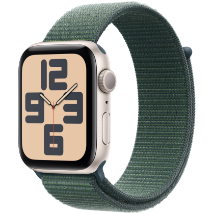 Apple Watch SE GPS 40mm Starlight Aluminium Case with Lake Green Sport Loop,Model A2722