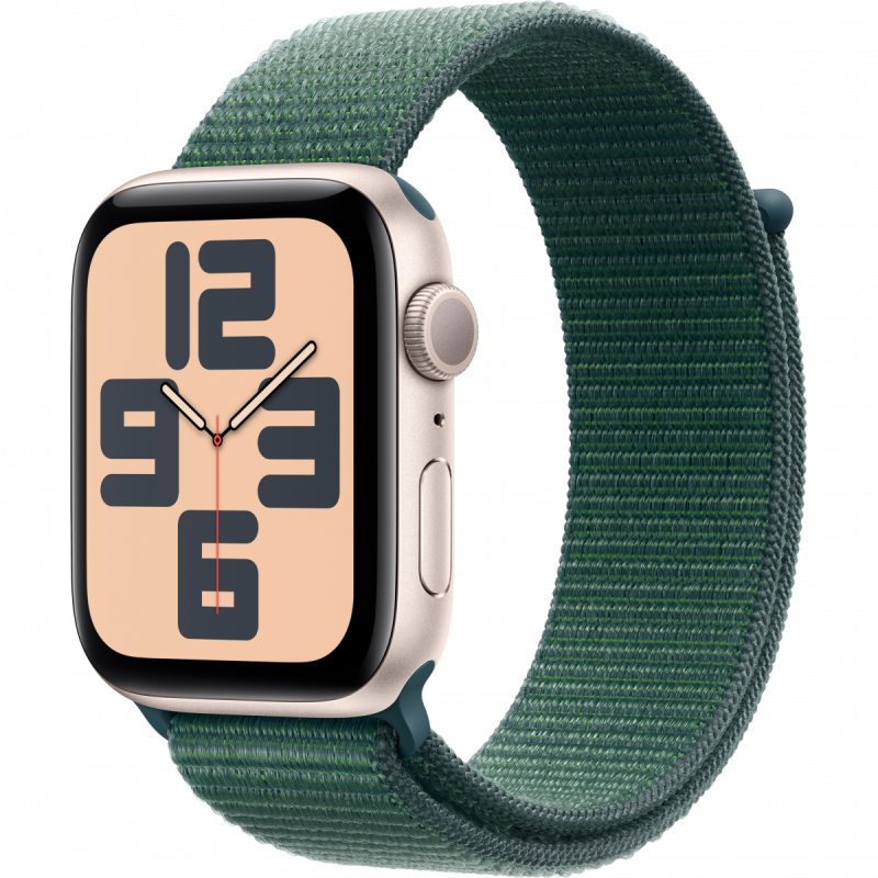 Apple Watch SE GPS 40mm Starlight Aluminium Case with Lake Green Sport Loop,Model A2722 - Image 5