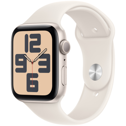 Apple Watch SE GPS 44mm Starlight Aluminium Case with Starlight Sport Band - M/L,Model A2723