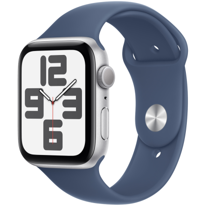 Apple Watch SE GPS 40mm Silver Aluminium Case with Denim Sport Band - M/L,Model A2722