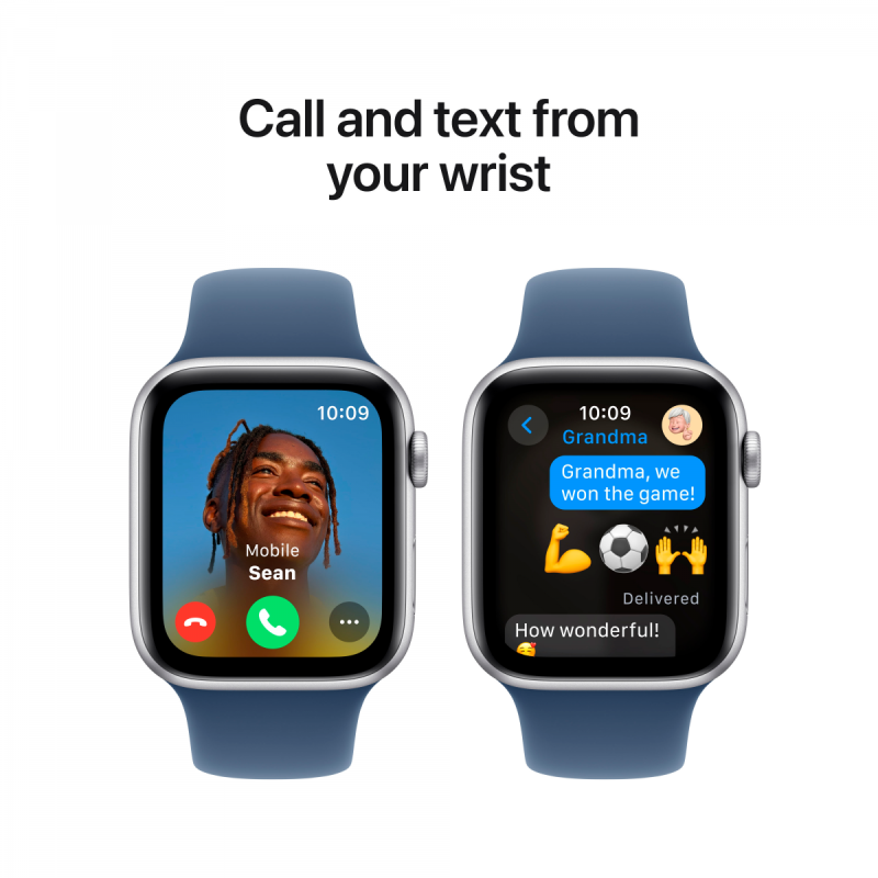 Apple Watch SE GPS 40mm Silver Aluminium Case with Denim Sport Band - S/M,Model A2722 - Image 8