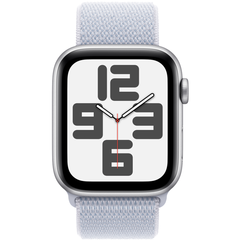 Apple Watch SE GPS 40mm Silver Aluminium Case with Blue Cloud Sport Loop,Model A2722 - Image 2