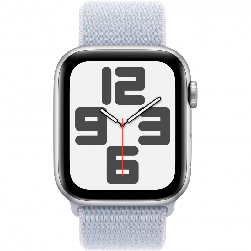 Apple Watch SE GPS 40mm Silver Aluminium Case with Blue Cloud Sport Loop,Model A2722 - Image 6